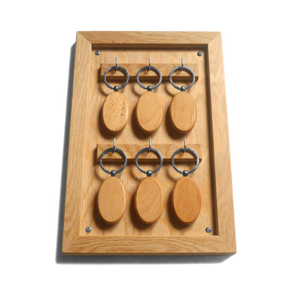 Appendi chiavi per portachiavi rustico da 6 posti in legno multistrato
