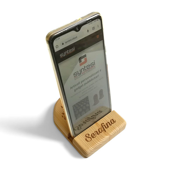 Supporto in legno per smartphone personalizzato per Festa della Mammae