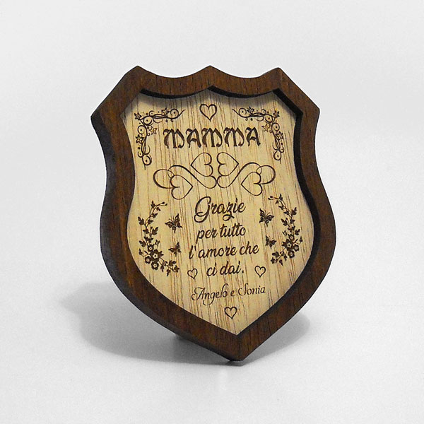 Mini crest in legno personalizzato per Festa del Papà o Festa della Mamma