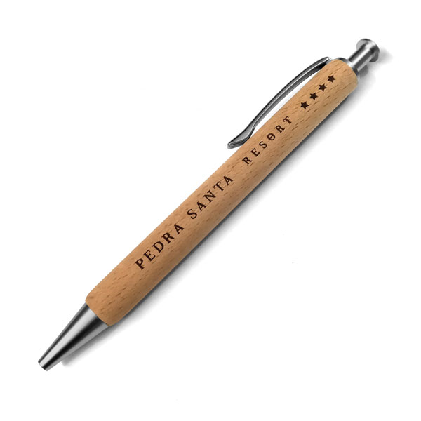 Penne in legno personalizzate con logo resort
