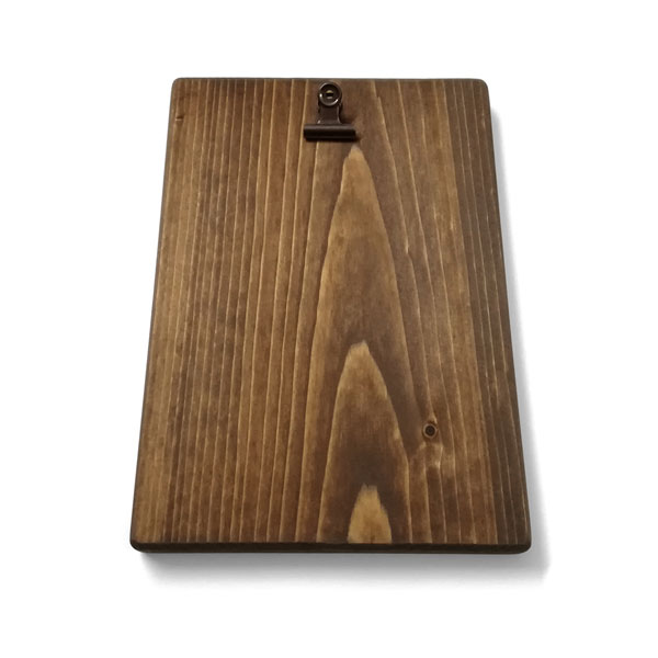 Tavolette porta menu in legno con pinza in metallo